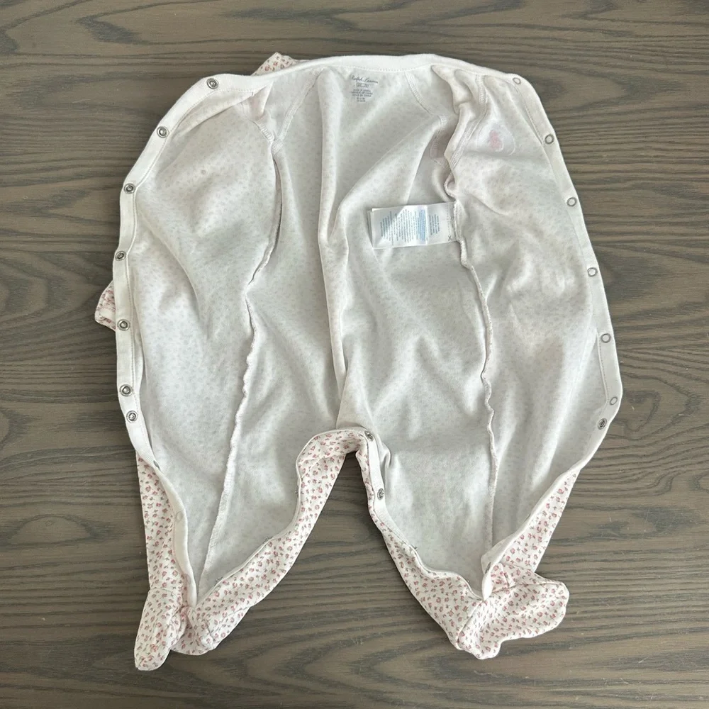 RALPH LAUREN BABY GIRL FLORAL COTTON COVERALL
